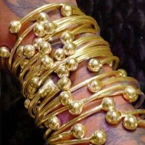 Elegant Gold Beaded Bracelet Set